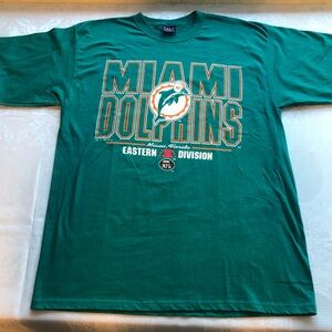 Galt Sand Vintage 90’s Teal Green Miami Dolphins Graphics T-Shirt Men’s Size L